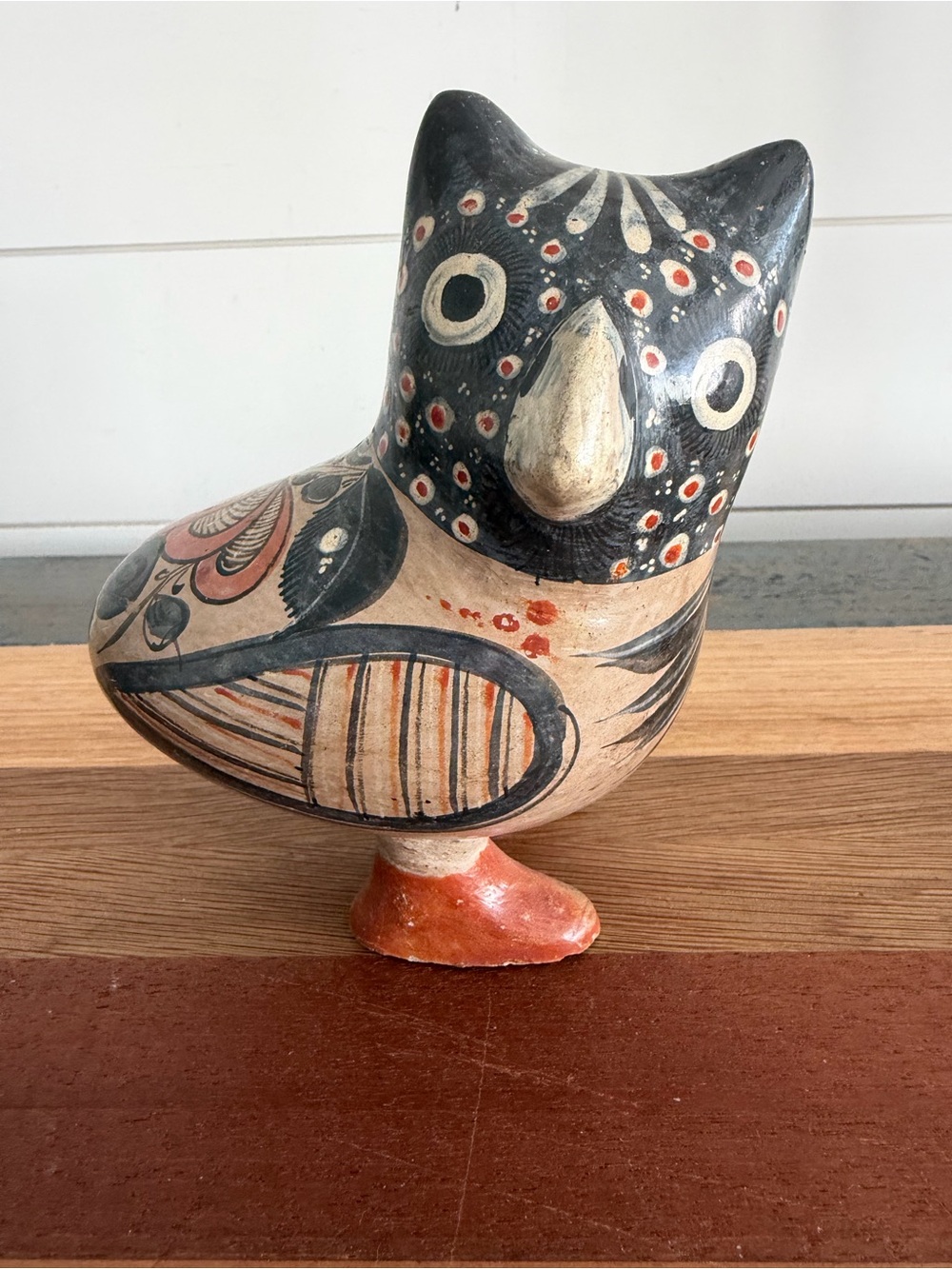 VTG Mexican Tonala Owl Hand Painted 1960s